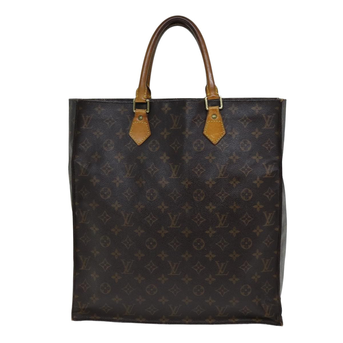 LOUIS VUITTON Monogram Sac Plat Hand Bag M51140 LV th4922