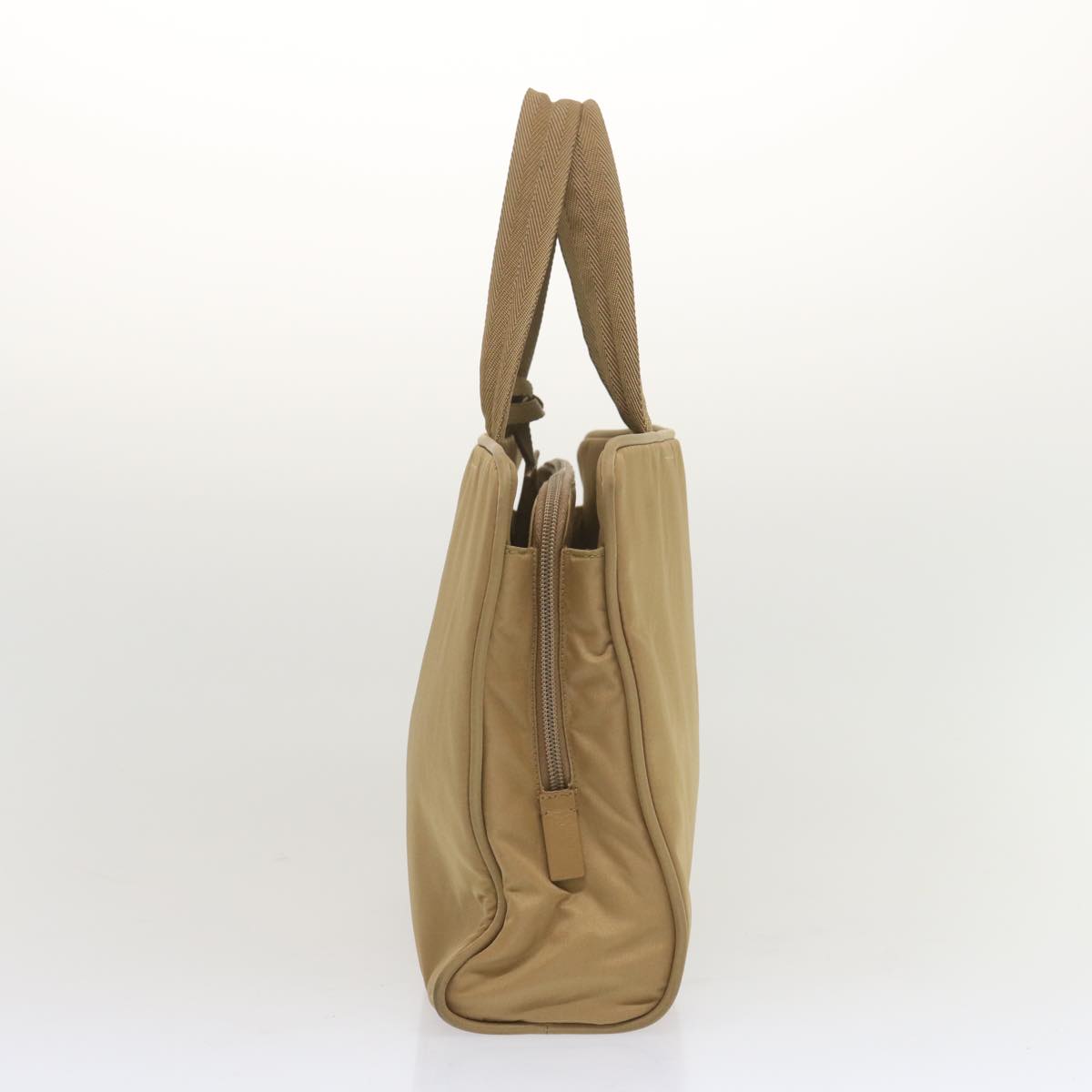 PRADA Hand Bag Nylon Beige ti1597