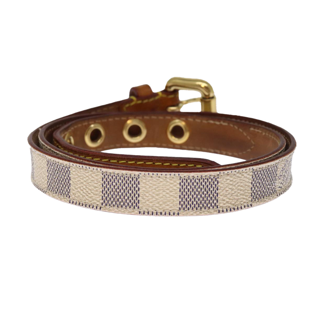 LOUIS VUITTON Damier Azur Ceinture Tresor Belt 36.2"""""""" M9730 LV ti1747