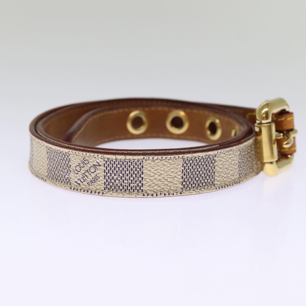 LOUIS VUITTON Damier Azur Ceinture Tresor Belt 36.2"""""""" M9730 LV ti1747