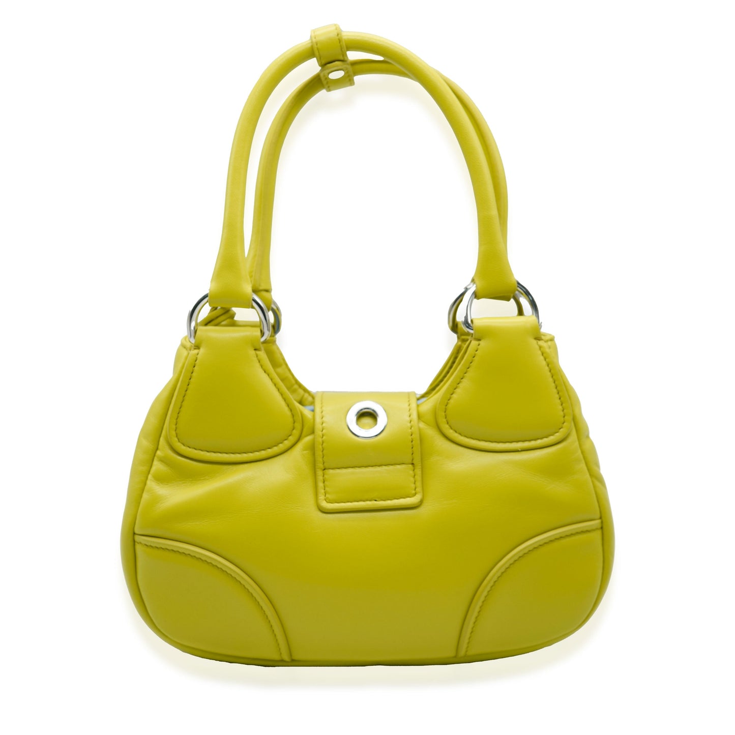 PRADA - Citron Yellow Nappa Leather Soft Moon