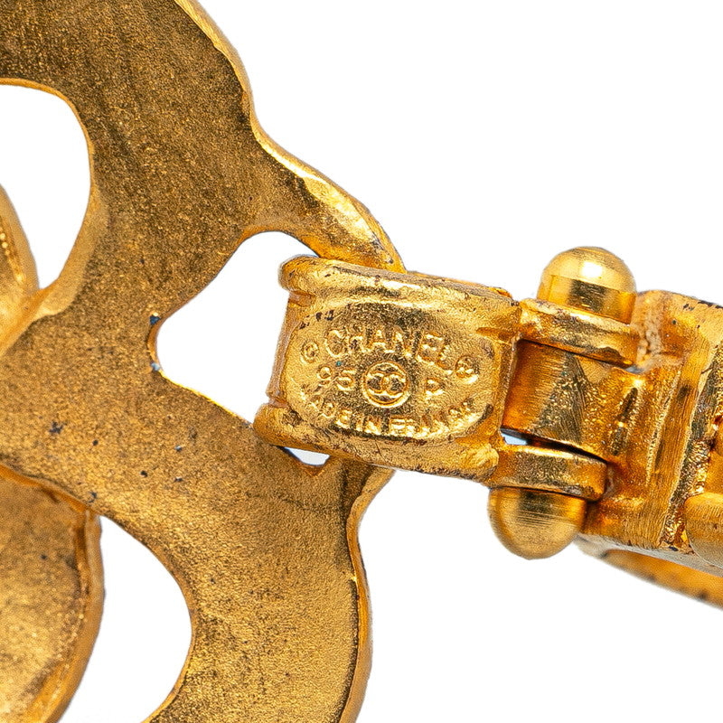 Chanel Vintage Heart Motif Earrings Gold