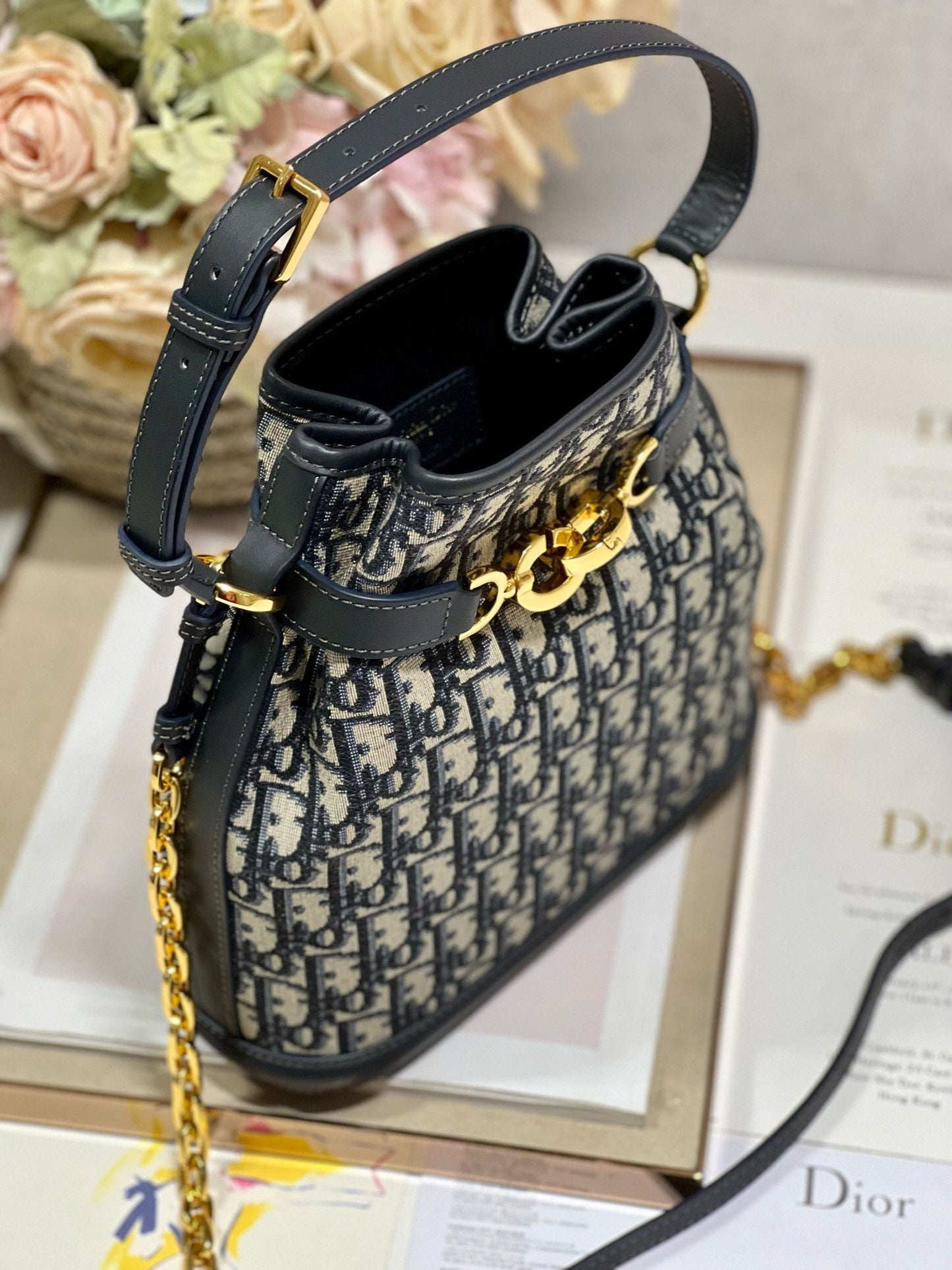 DIOR CEST 24CM BLUE OBLIQUE EMBROIDERY
