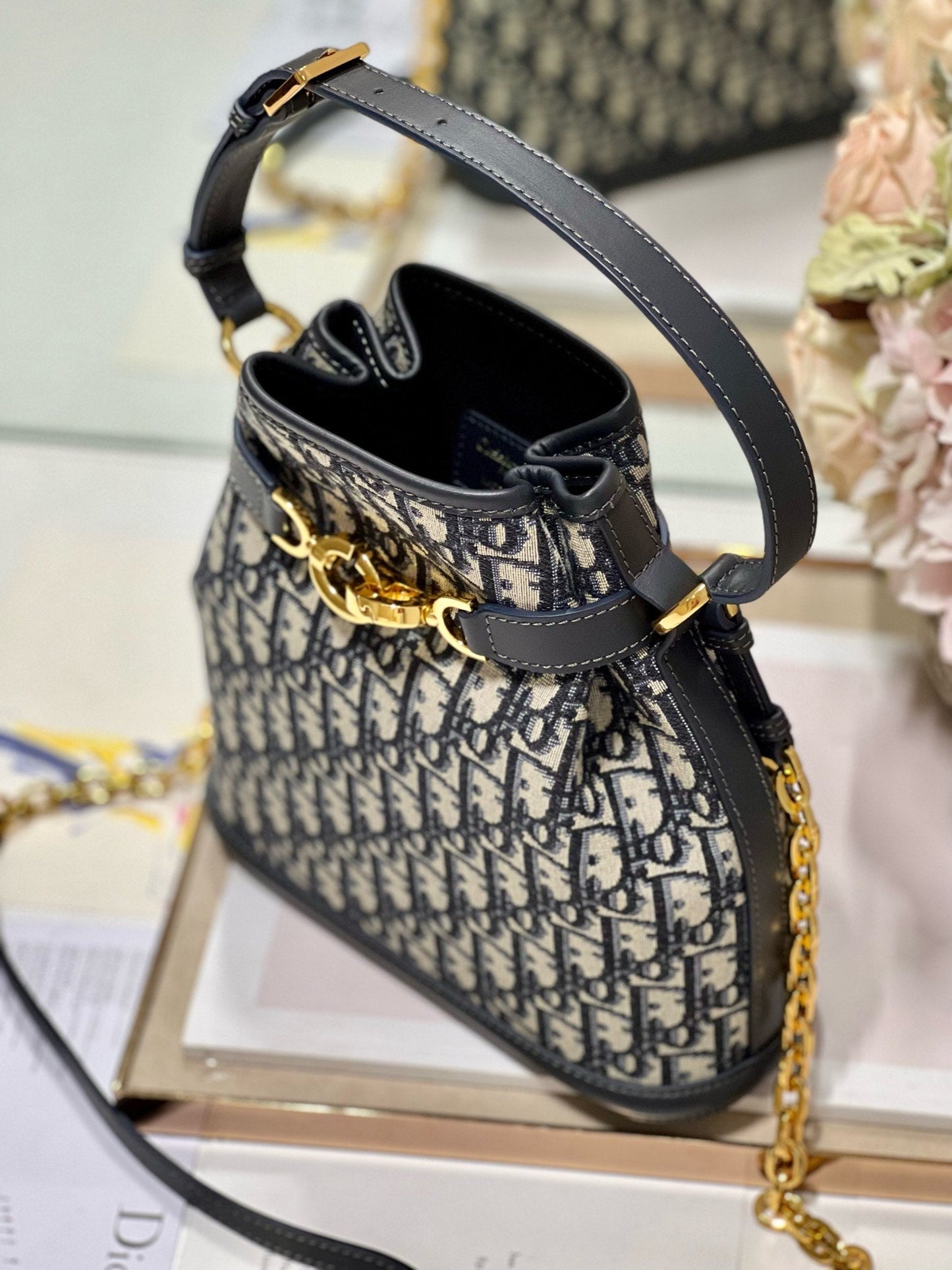 DIOR CEST 24CM BLUE OBLIQUE EMBROIDERY