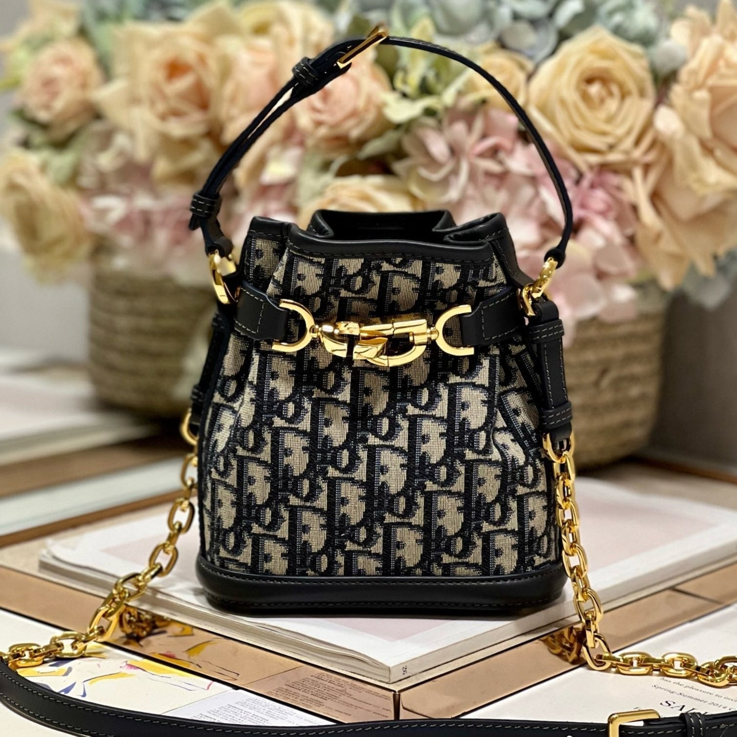 DIOR CEST 17CM BLUE OBLIQUE EMBROIDERY