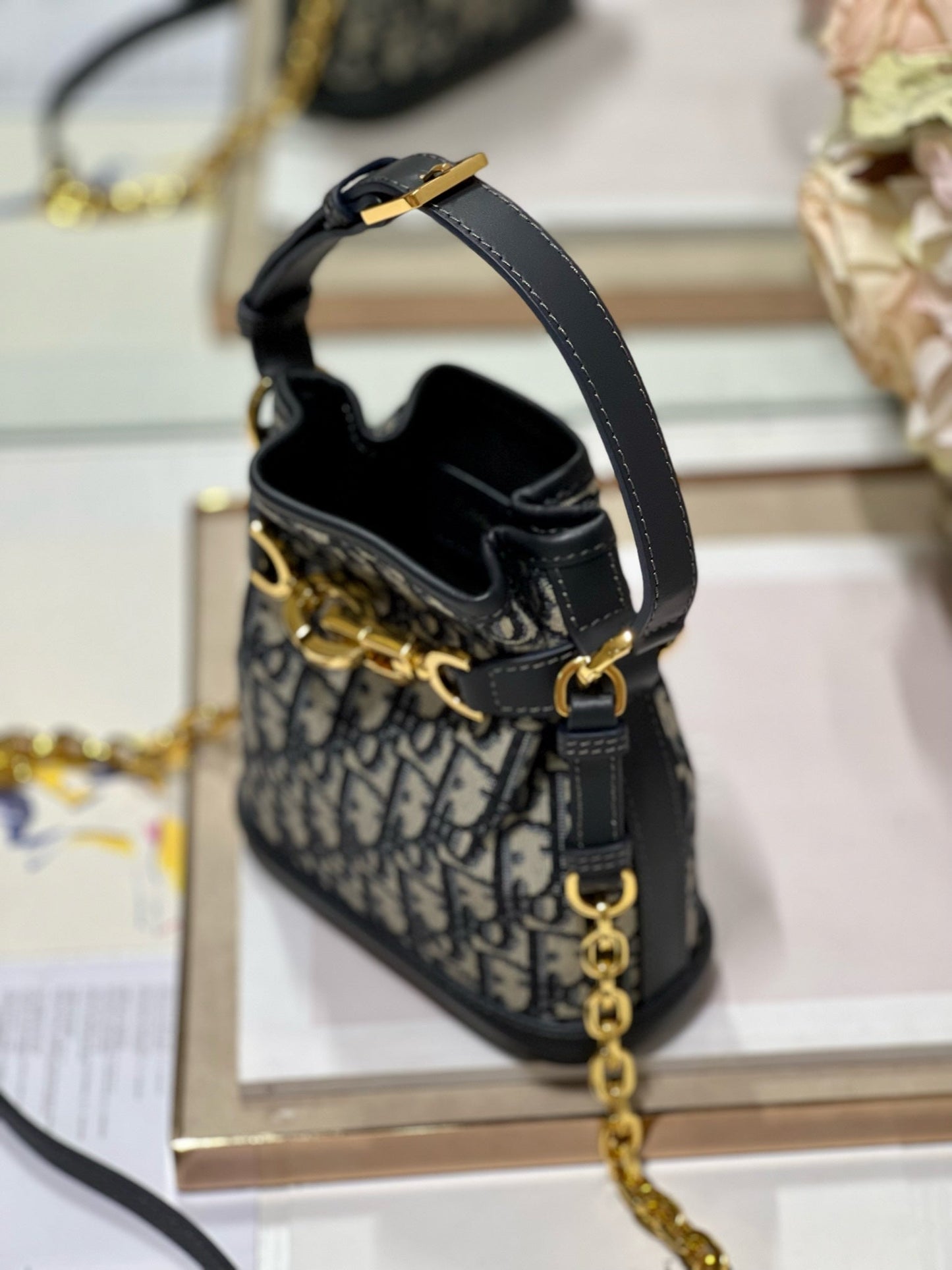 DIOR CEST 17CM BLUE OBLIQUE EMBROIDERY