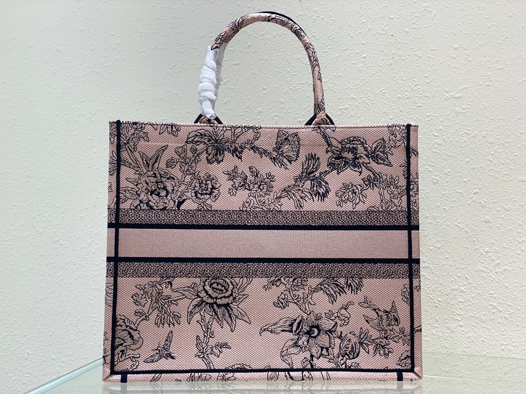 DIOR Large Book Tote 42cm Jardin Botanique Pink