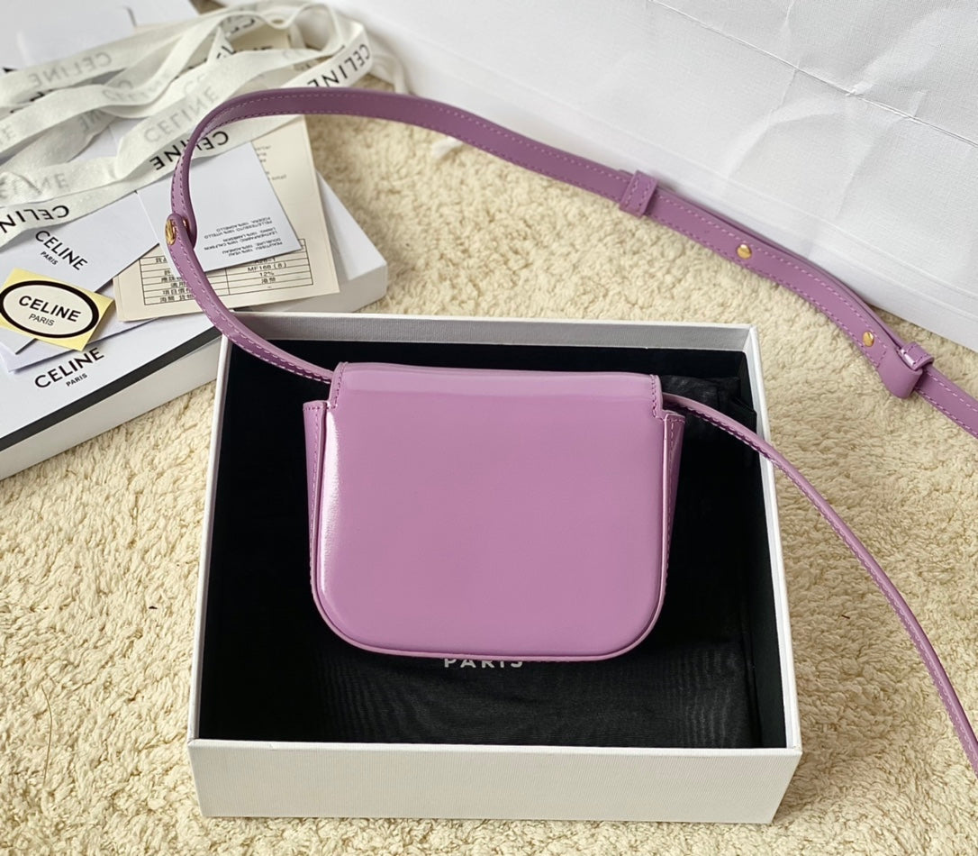 Celine TEEN TRIOMPHE 11CM PURPLE CALFSKIN