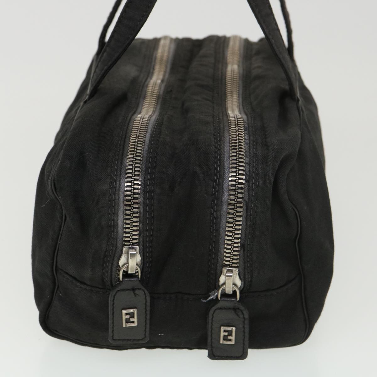 FENDI Hand Bag Canvas Black yb063