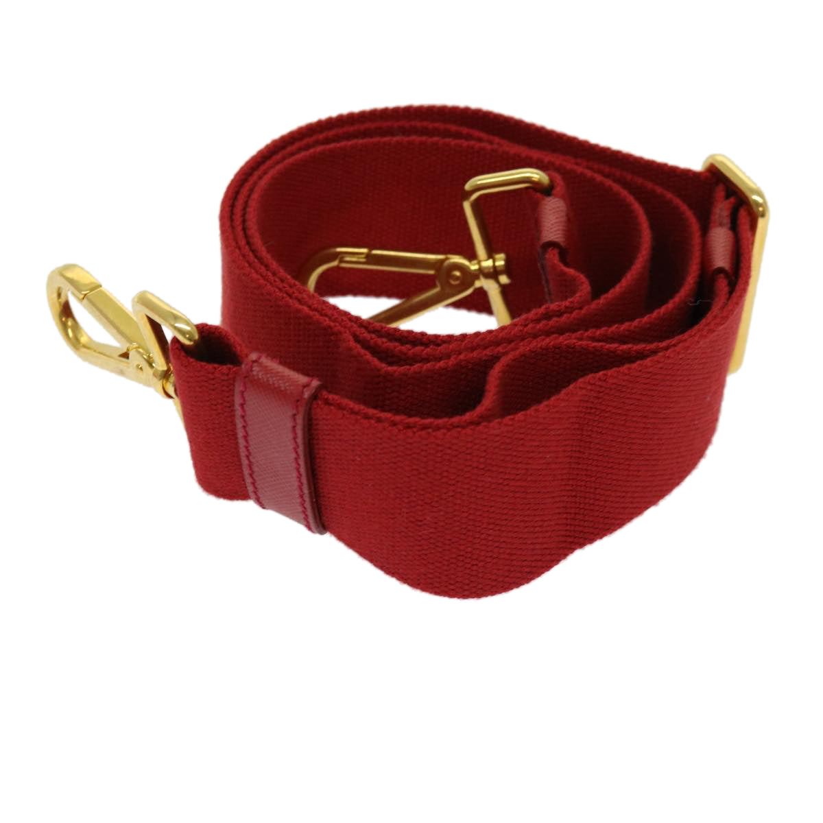 PRADA Adjustable Shoulder Strap Canvas 23.6""-39.4"" Red yb462