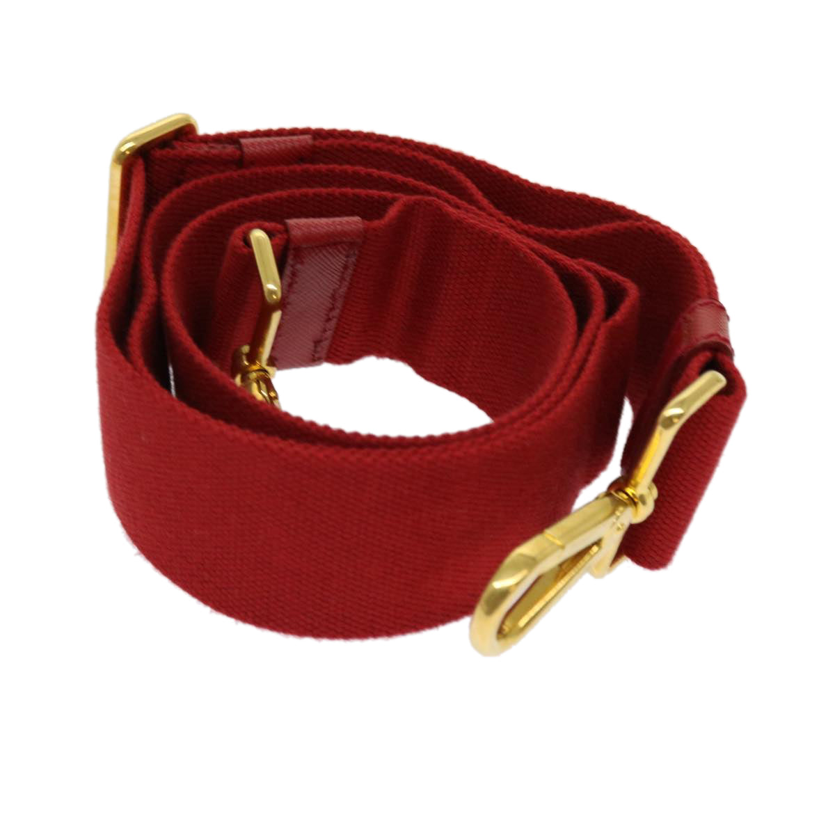 PRADA Adjustable Shoulder Strap Canvas 23.6""-39.4"" Red yb462
