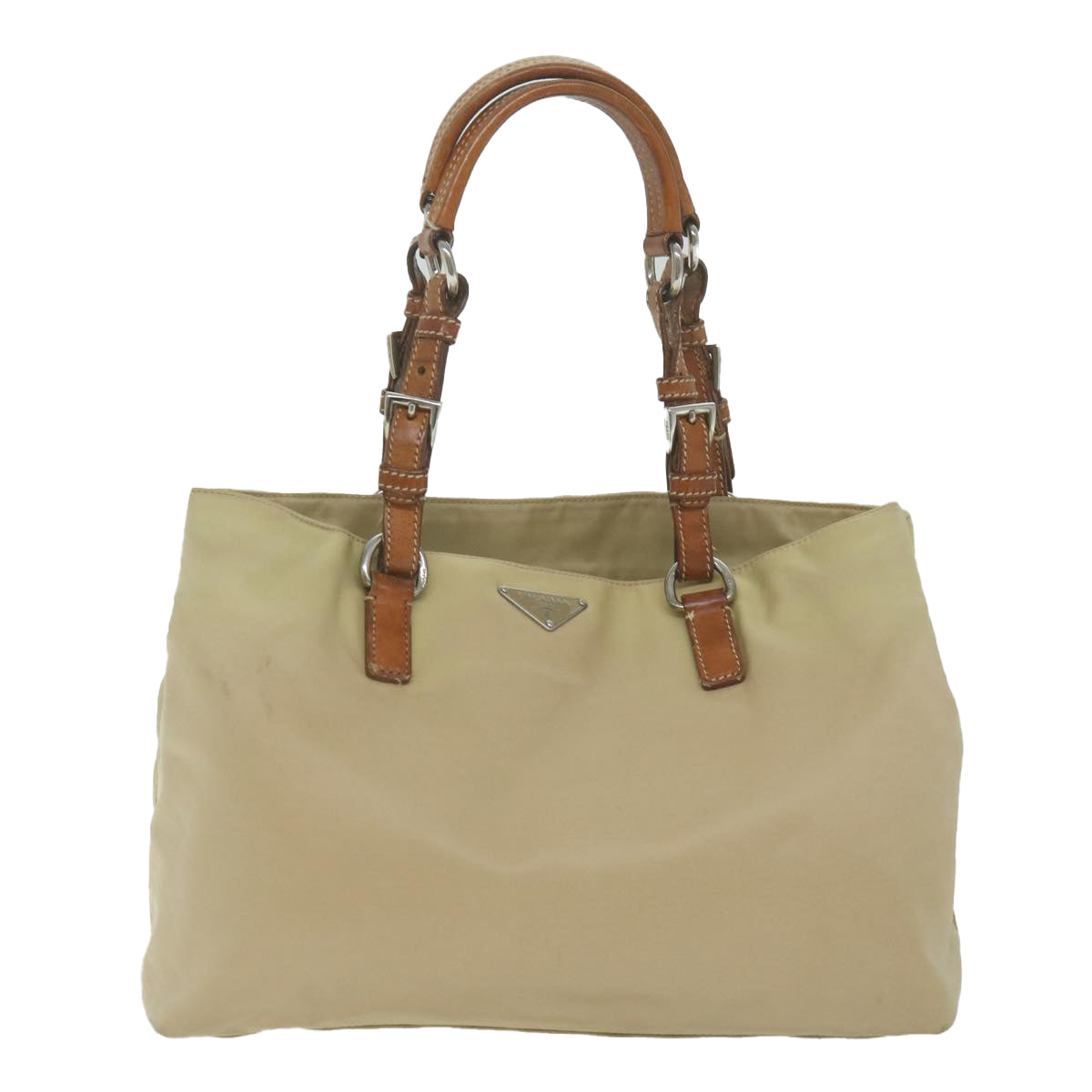 PRADA Tote Bag Nylon Beige yb466