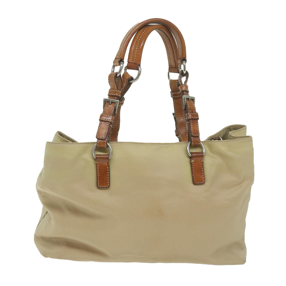 PRADA Tote Bag Nylon Beige yb466