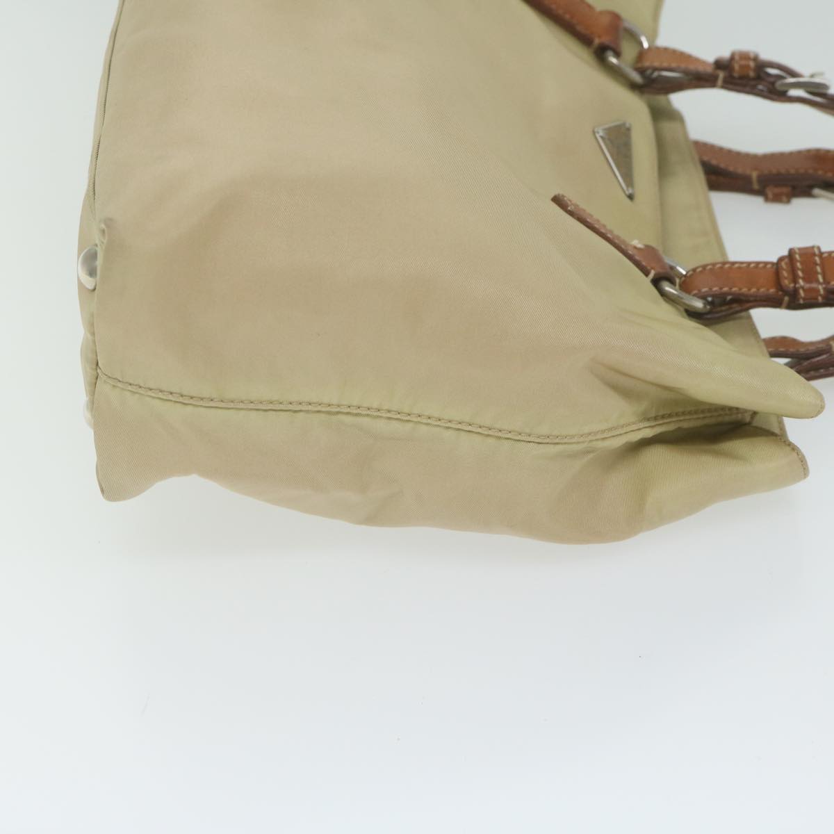 PRADA Tote Bag Nylon Beige yb466