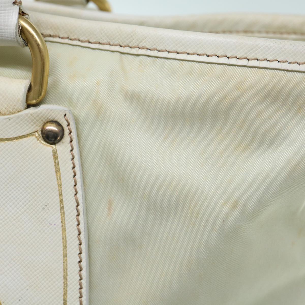 PRADA Hand Bag Nylon 2way Beige yb469