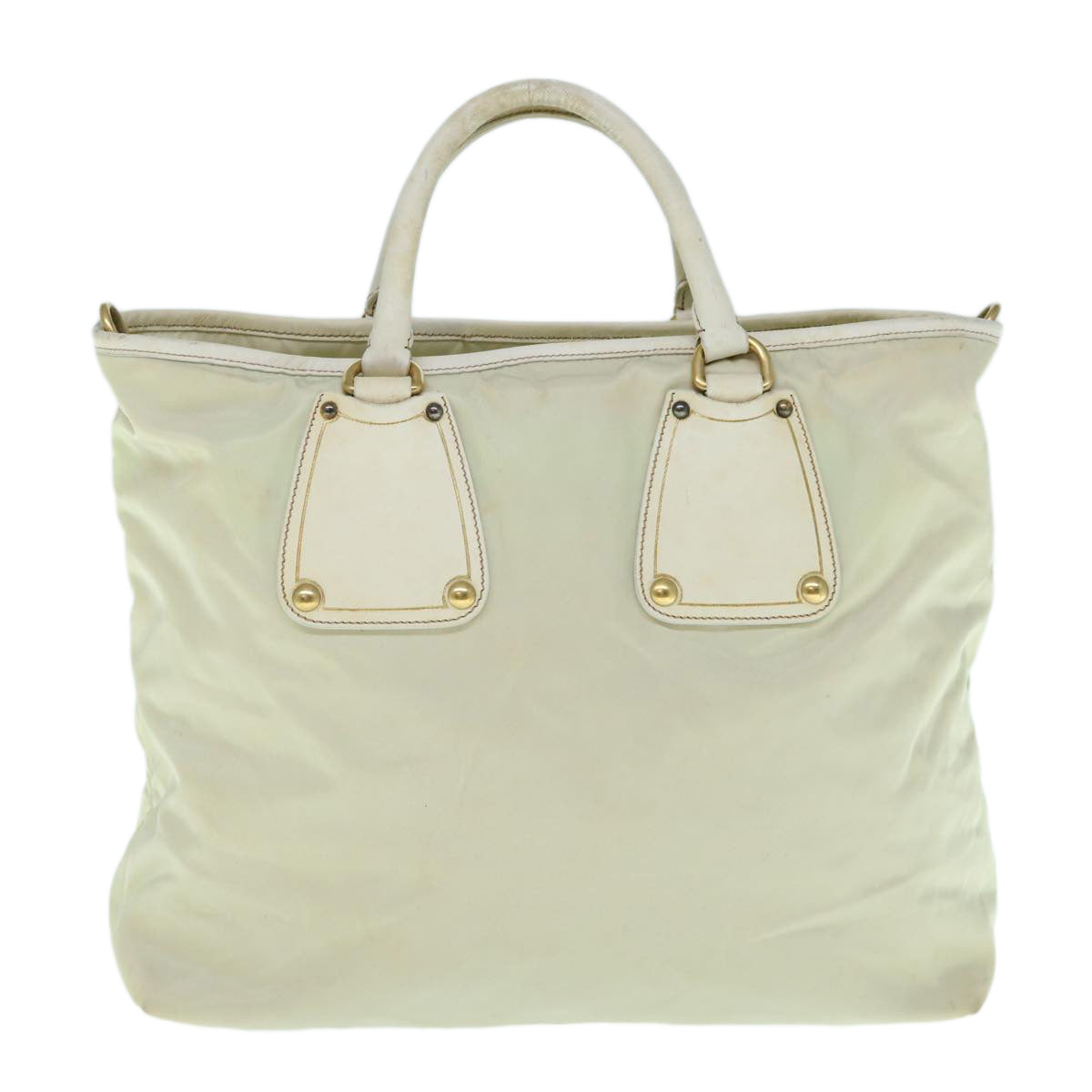 PRADA Hand Bag Nylon 2way Beige yb469