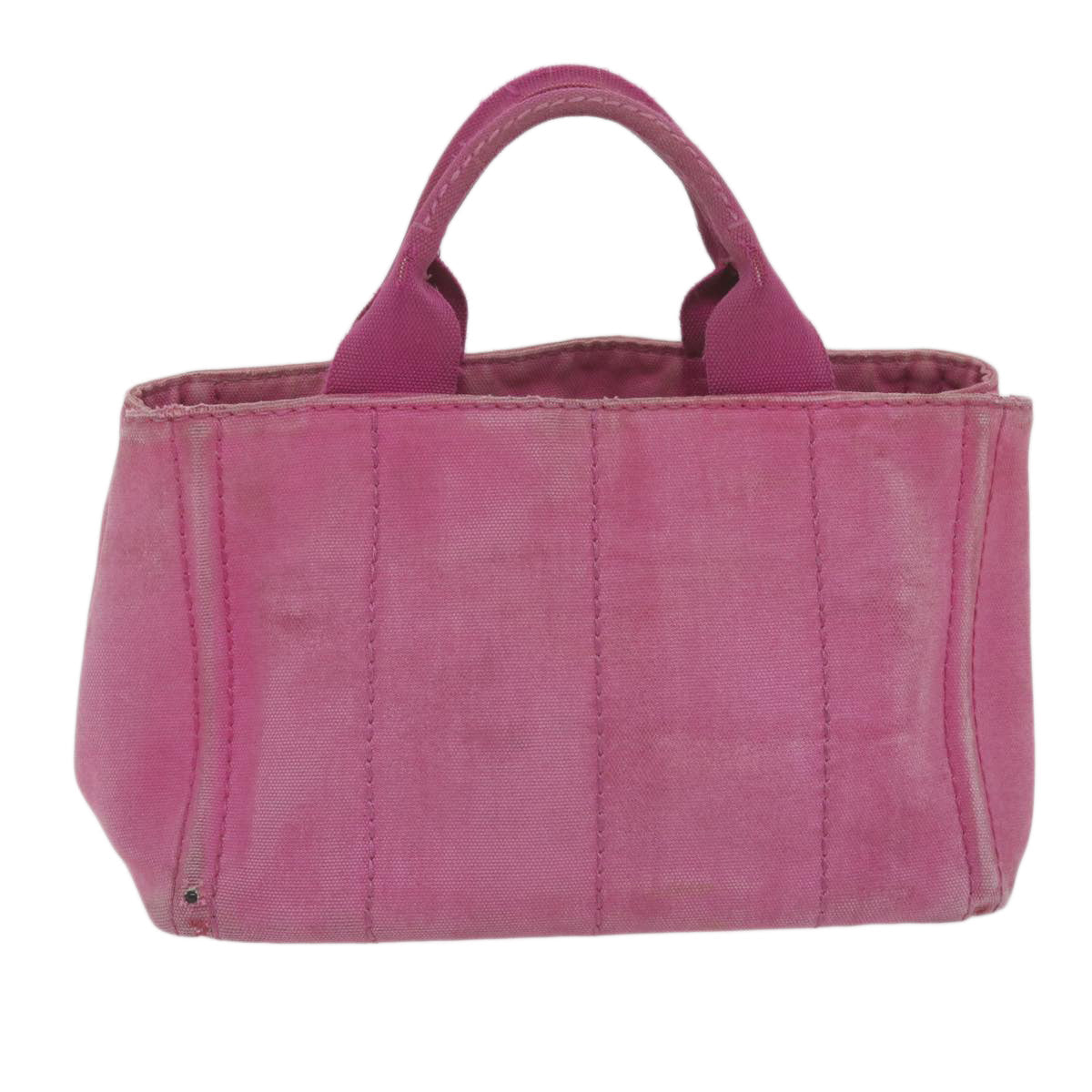 PRADA Canapa PM Hand Bag Canvas Pink yb475
