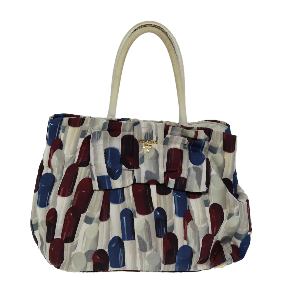PRADA Lip Pattern Hand Bag Nylon Multicolor yb569