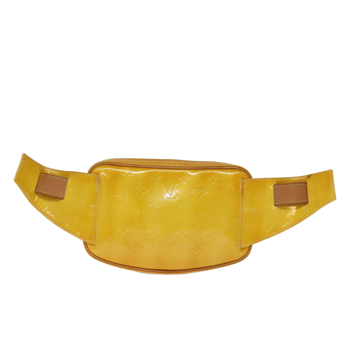 LOUIS VUITTON Monogram Vernis Fulton Waist Bag Lime Yellow M91043 LV yb574