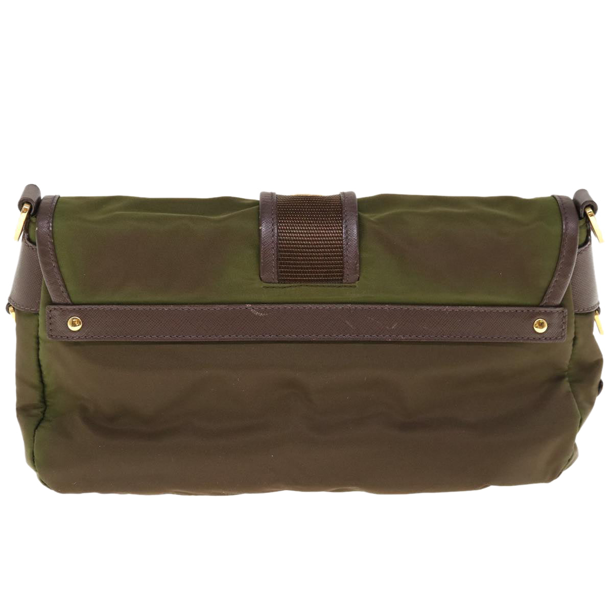 PRADA Shoulder Bag Nylon Khaki yk10144