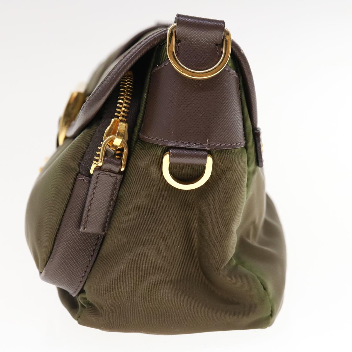 PRADA Shoulder Bag Nylon Khaki yk10144
