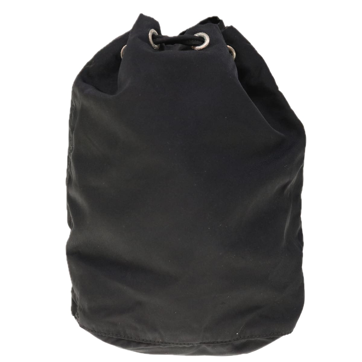 PRADA Drawstring Pouch Pouch Nylon Black yk10352