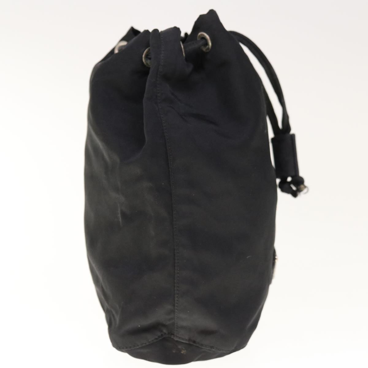 PRADA Drawstring Pouch Pouch Nylon Black yk10352