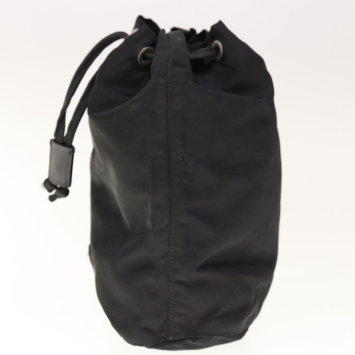 PRADA Drawstring Pouch Pouch Nylon Black yk10352