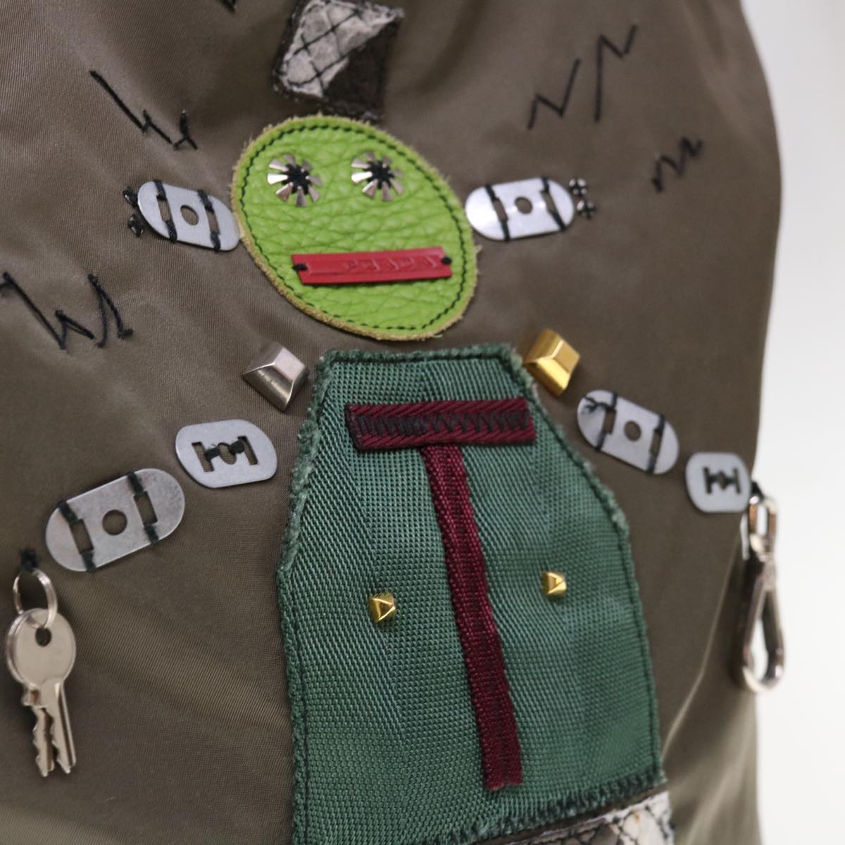 PRADA Tote Bag Nylon Khaki yk10377