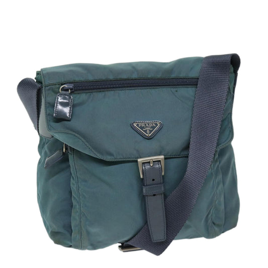 PRADA Shoulder Bag Nylon Blue  yk11014