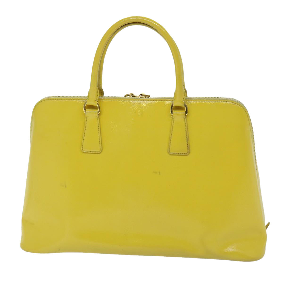 PRADA Hand Bag Patent leather Yellow  yk11073
