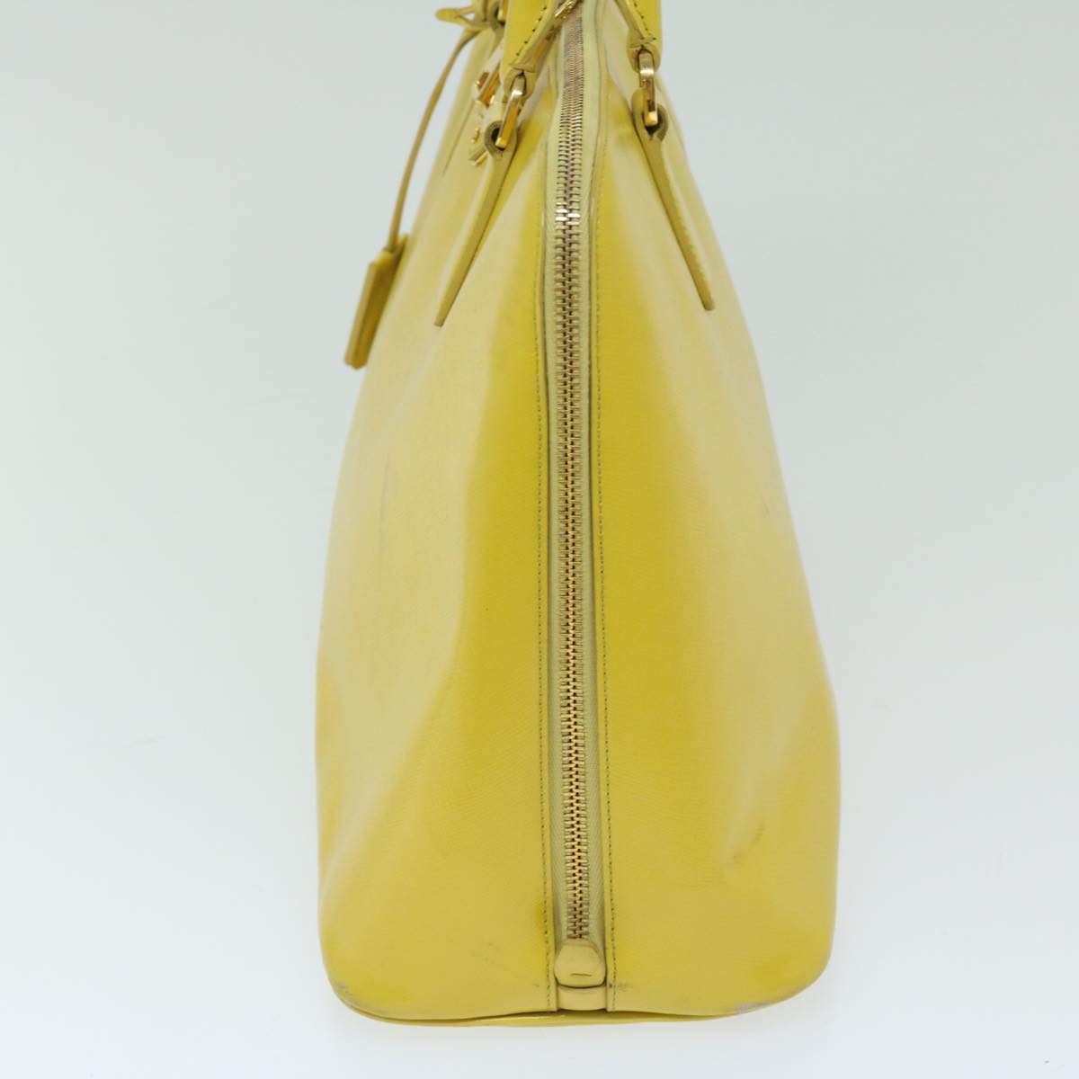 PRADA Hand Bag Patent leather Yellow  yk11073