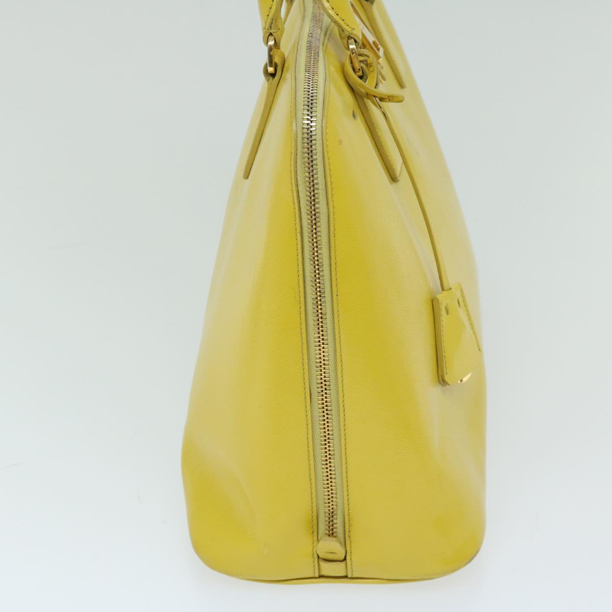 PRADA Hand Bag Patent leather Yellow  yk11073