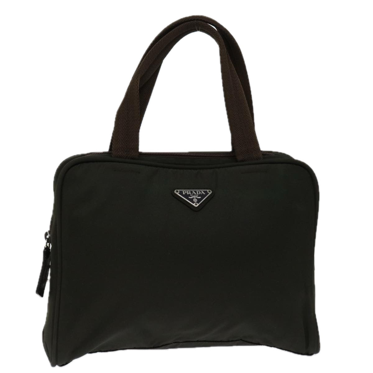 PRADA Hand Bag Nylon Brown  yk11116