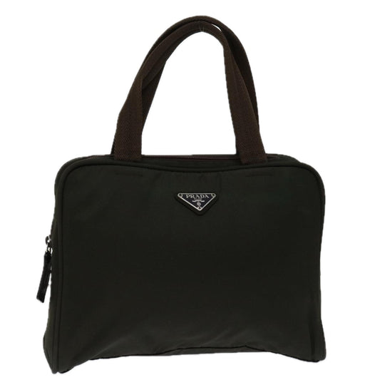 PRADA Hand Bag Nylon Brown  yk11116
