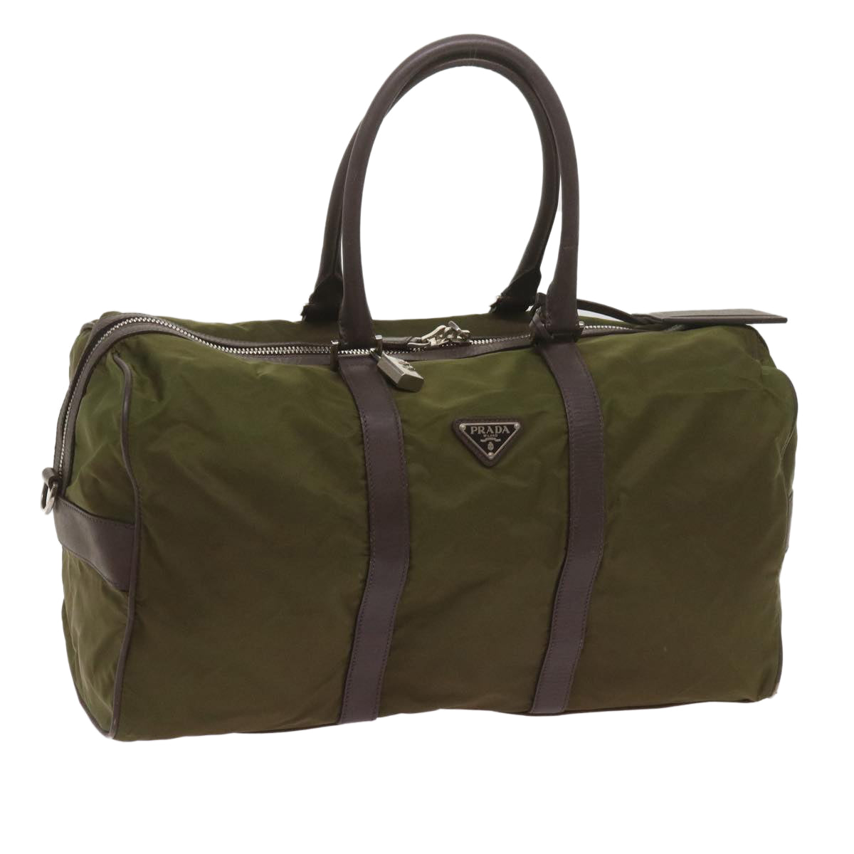 PRADA Boston Bag Nylon Khaki  yk11252