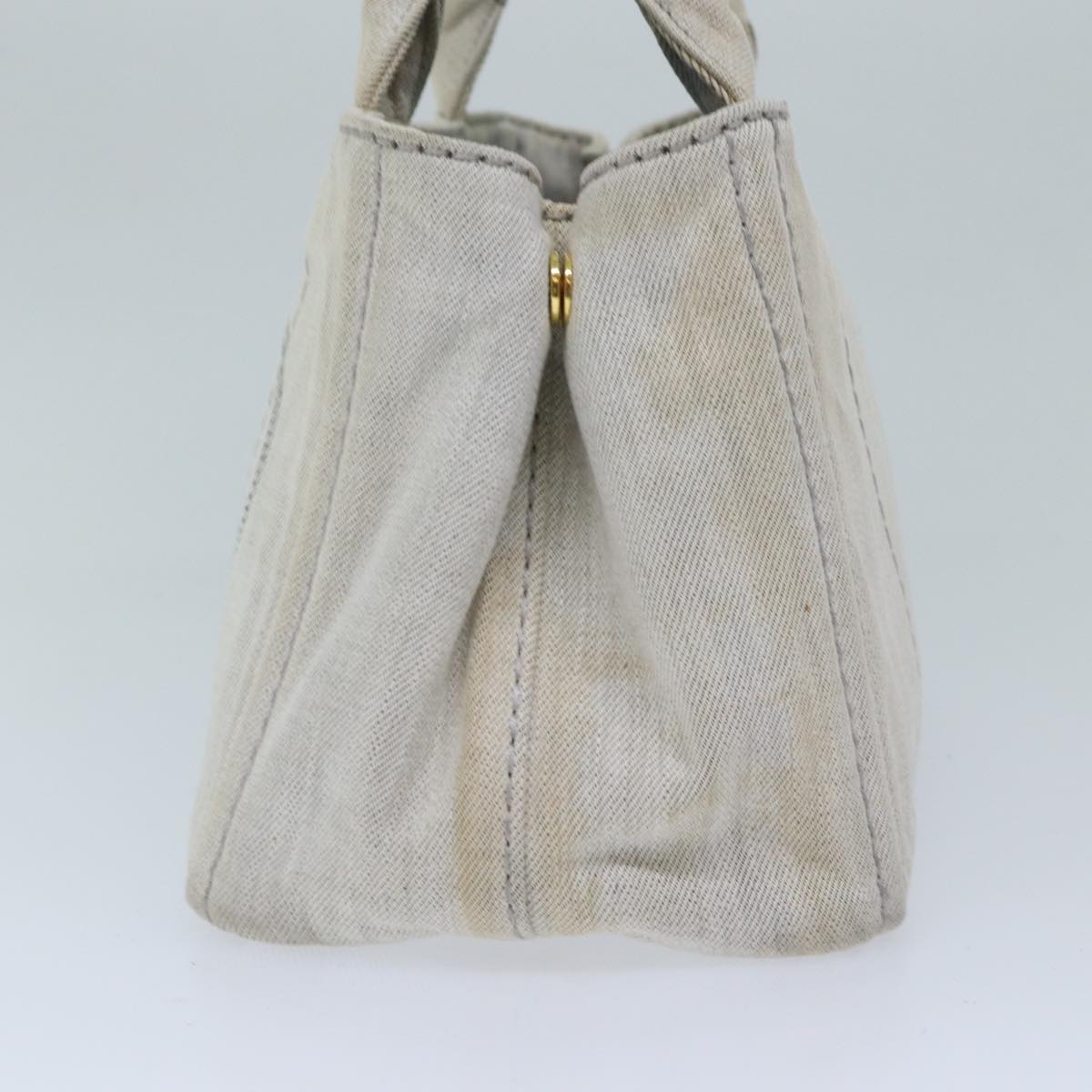 PRADA Canapa PM Hand Bag Canvas Gray yk11442
