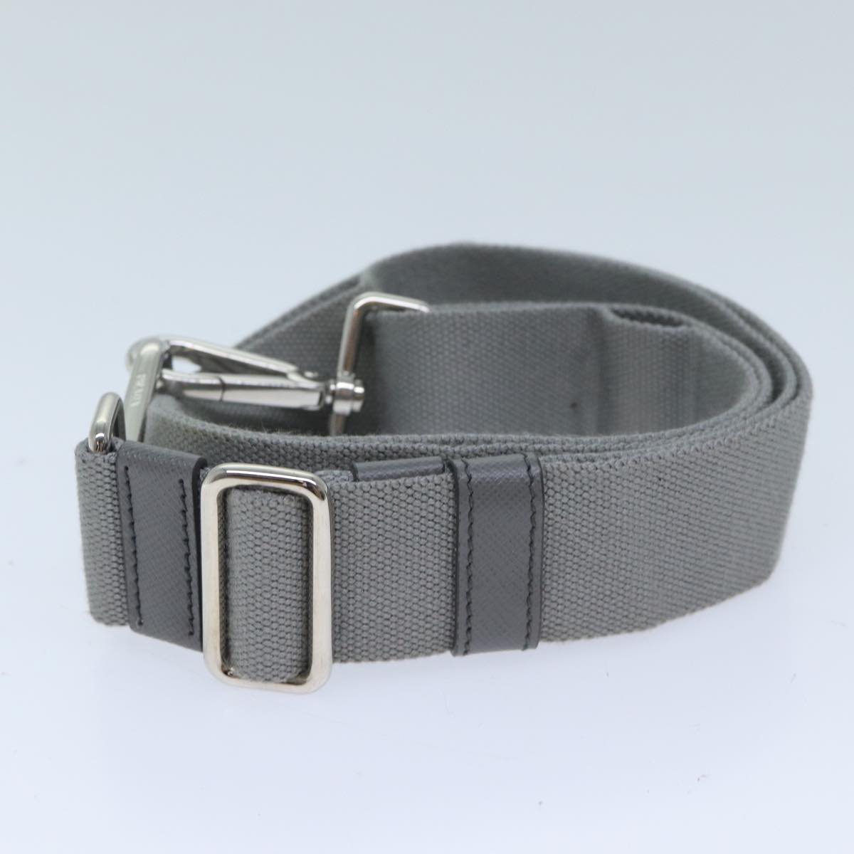 PRADA Adjustable Canapa Shoulder Strap Canvas 23.6""-42.9"" Gray yk11507