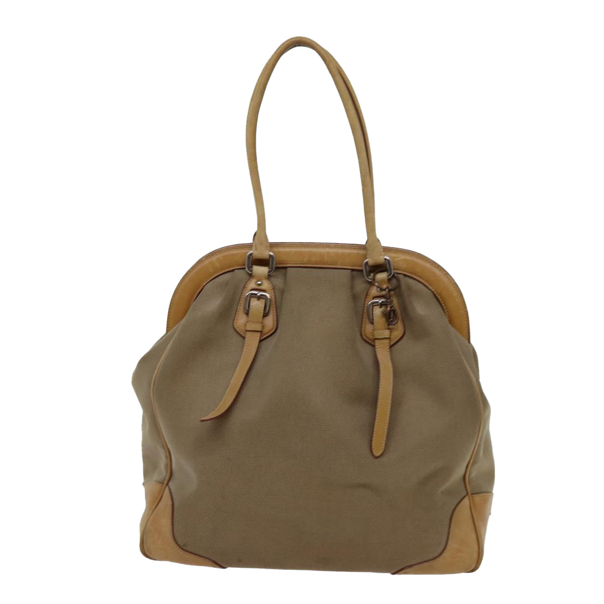 PRADA Tote Bag Canvas Beige yk11521