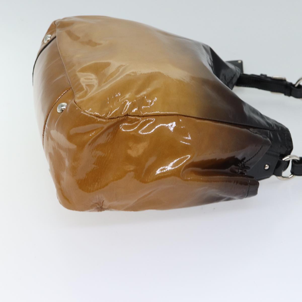 PRADA Shoulder Bag Enamel Brown yk11658