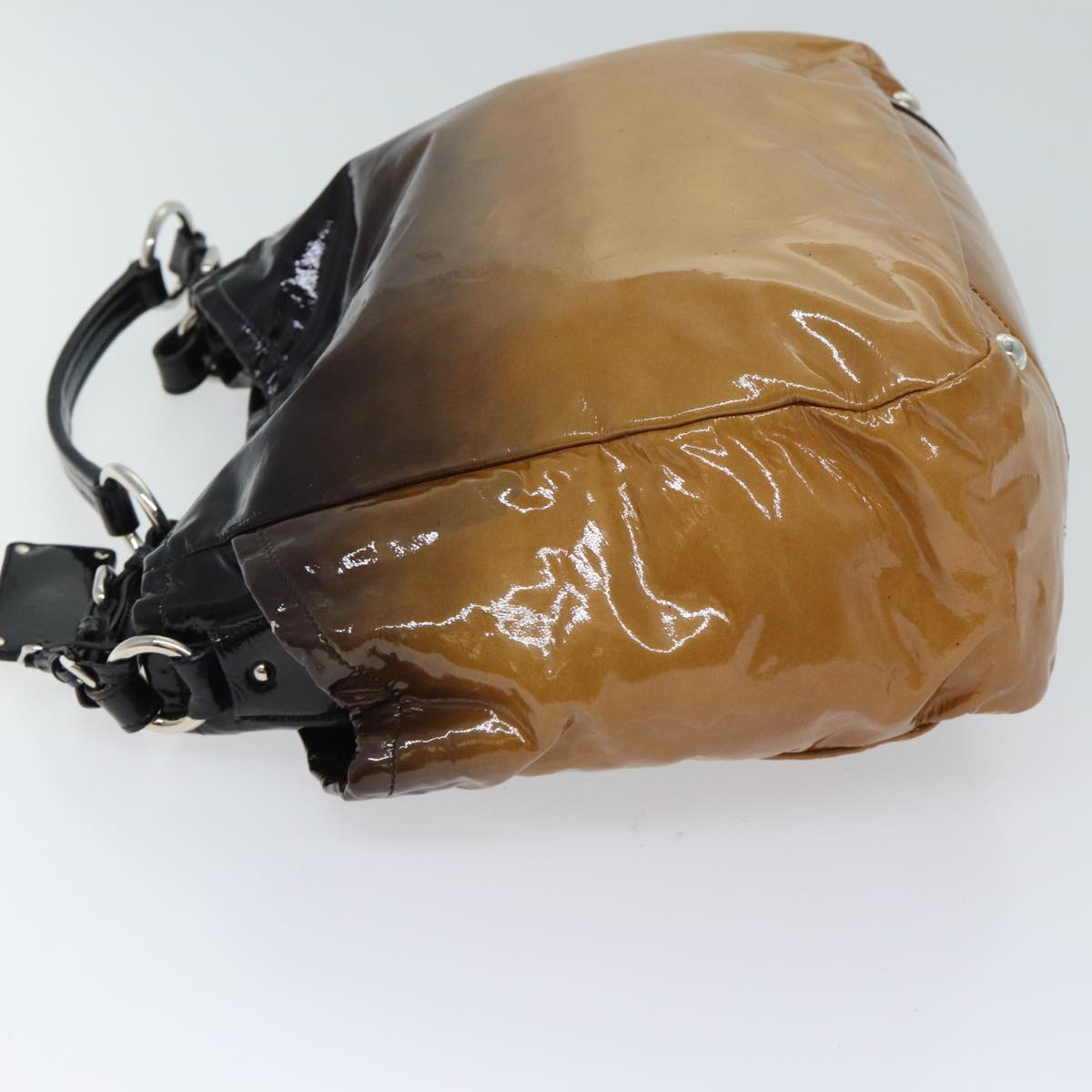 PRADA Shoulder Bag Enamel Brown yk11658