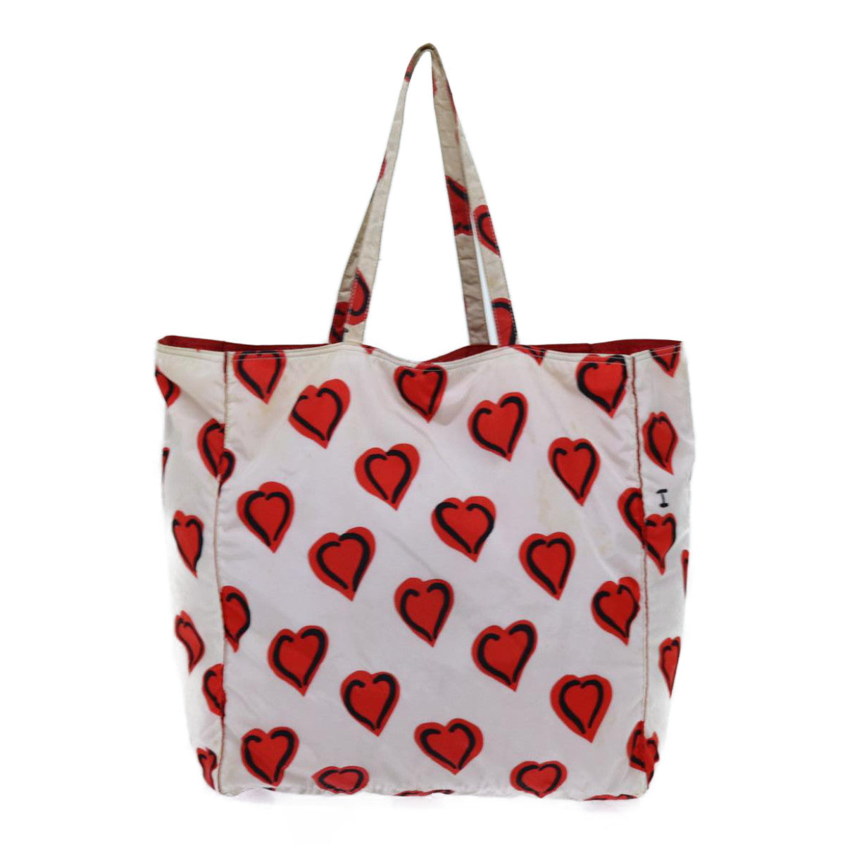PRADA Heart Tote Bag Nylon Red yk11927