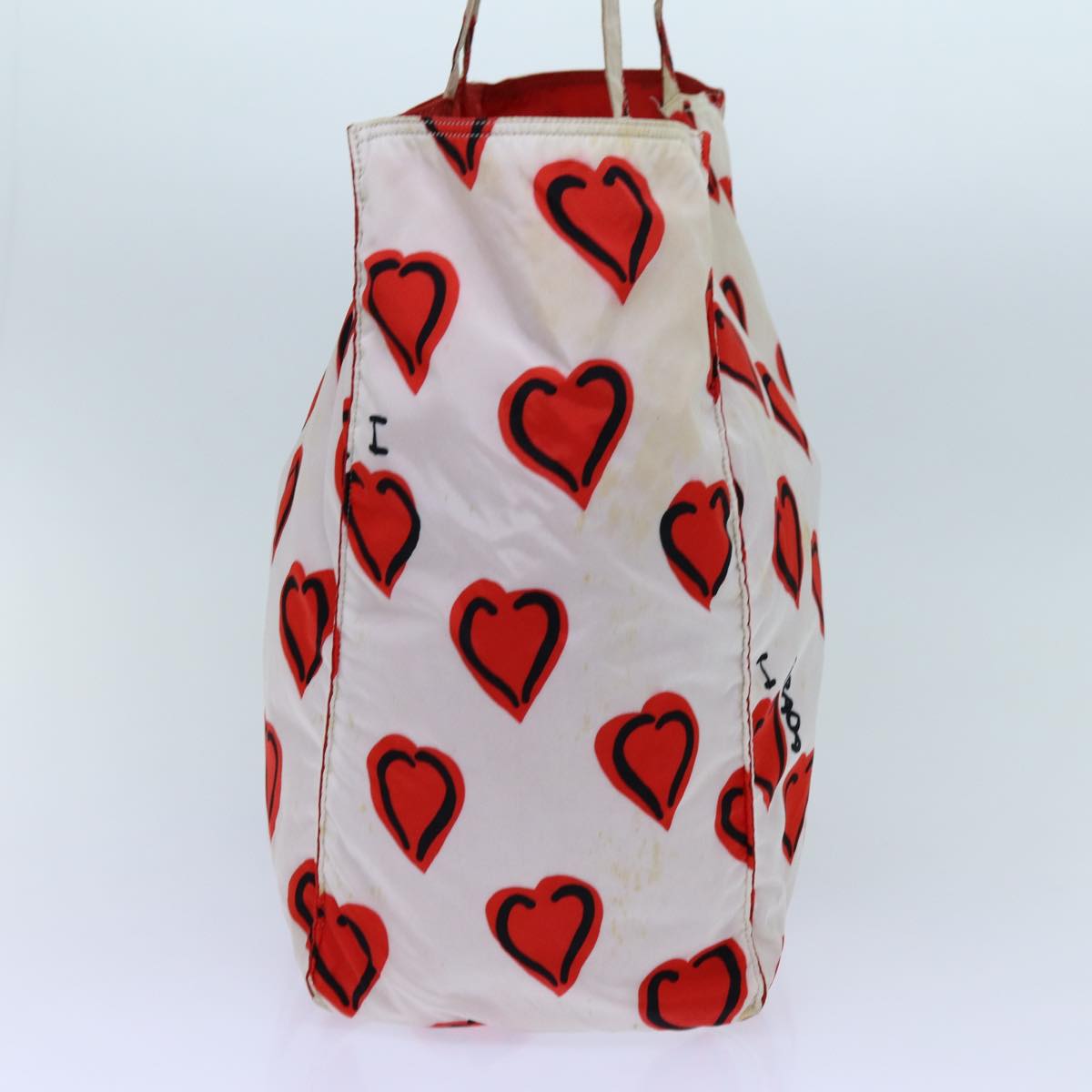 PRADA Heart Tote Bag Nylon Red yk11927