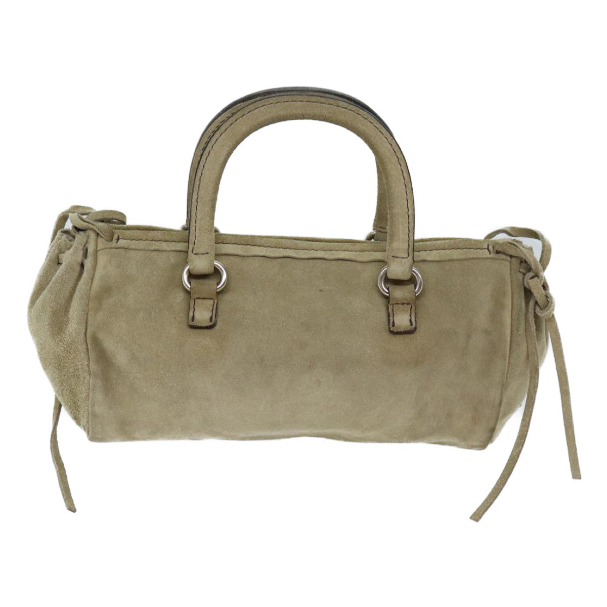 PRADA Mini Hand Bag Suede Beige yk11936