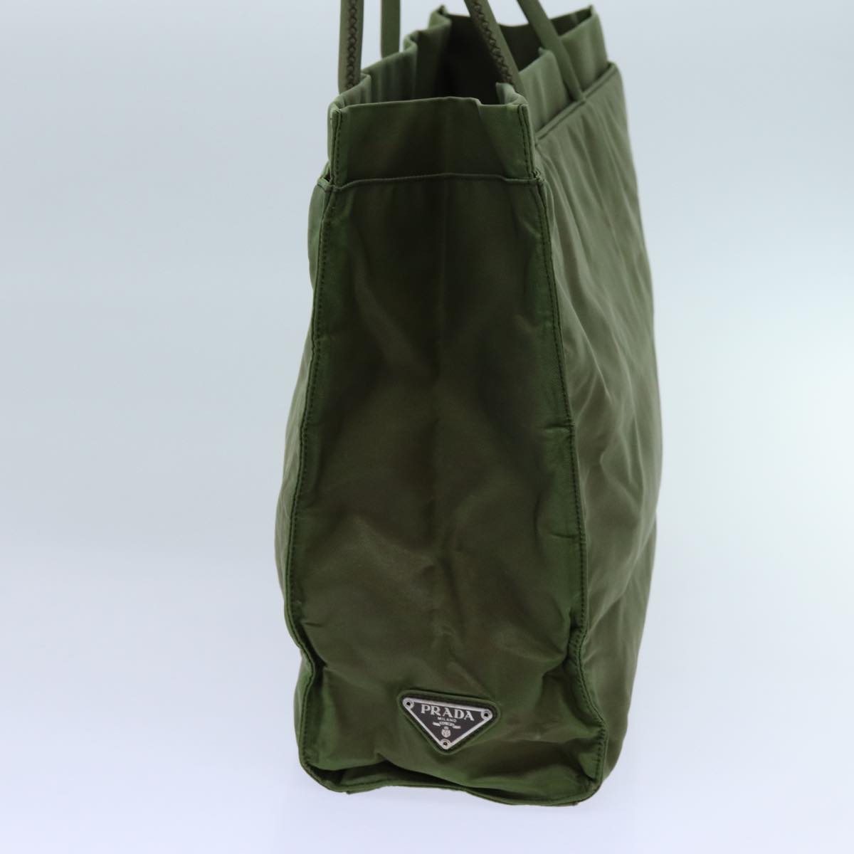 PRADA Hand Bag Nylon Khaki yk11941