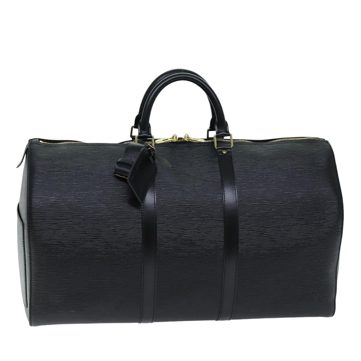 LOUIS VUITTON Epi Keepall 50 Boston Bag Black M42962 LV yk12009