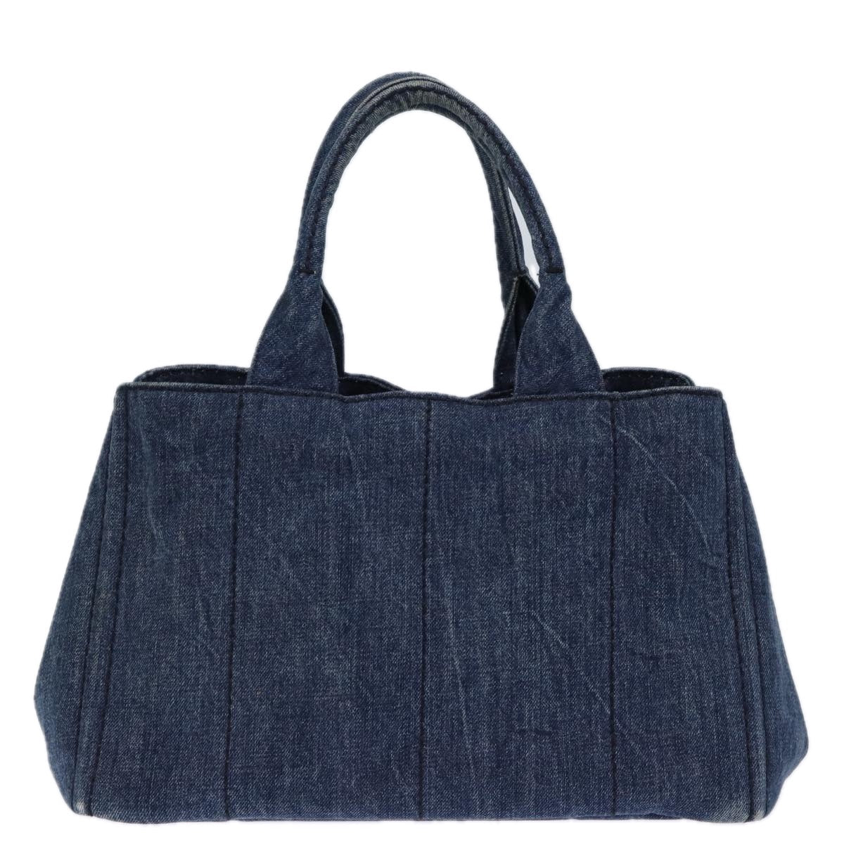 PRADA Canapa MM Hand Bag Denim Blue yk12044