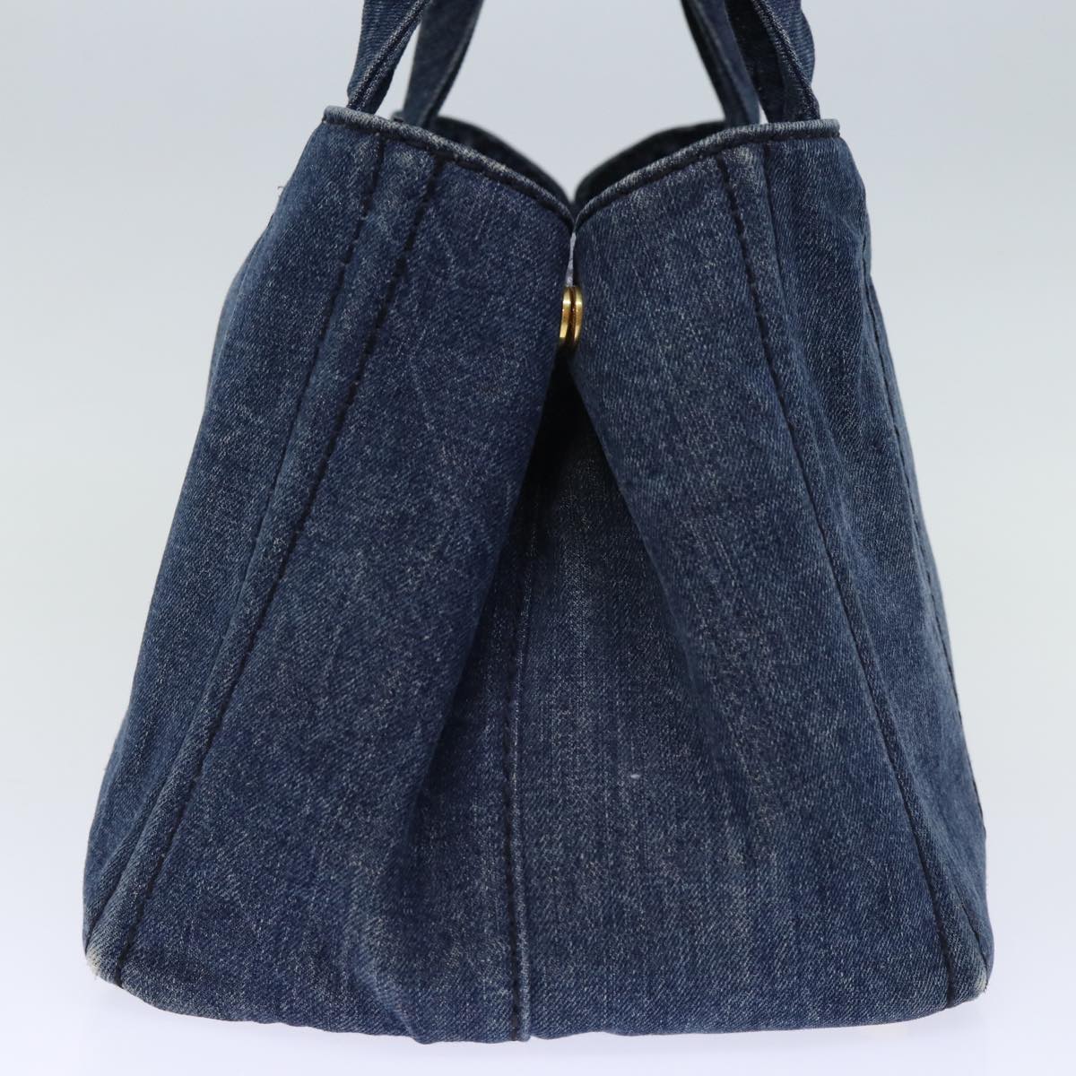 PRADA Canapa MM Hand Bag Denim Blue yk12044