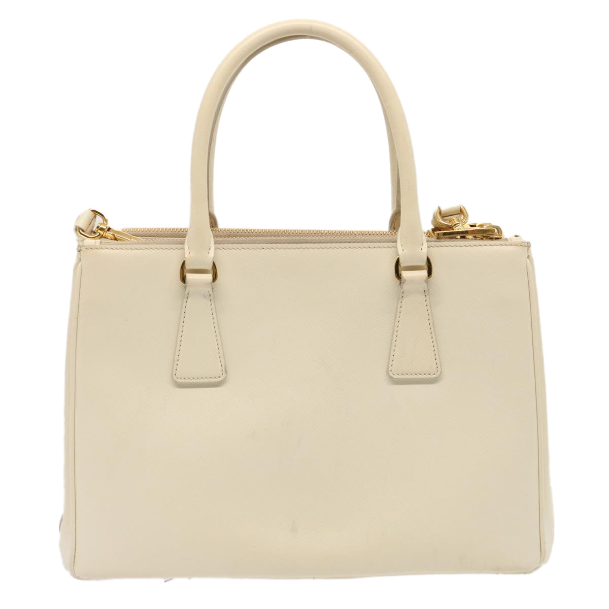 PRADA Galleria Hand Bag Safiano leather 2way White yk12051