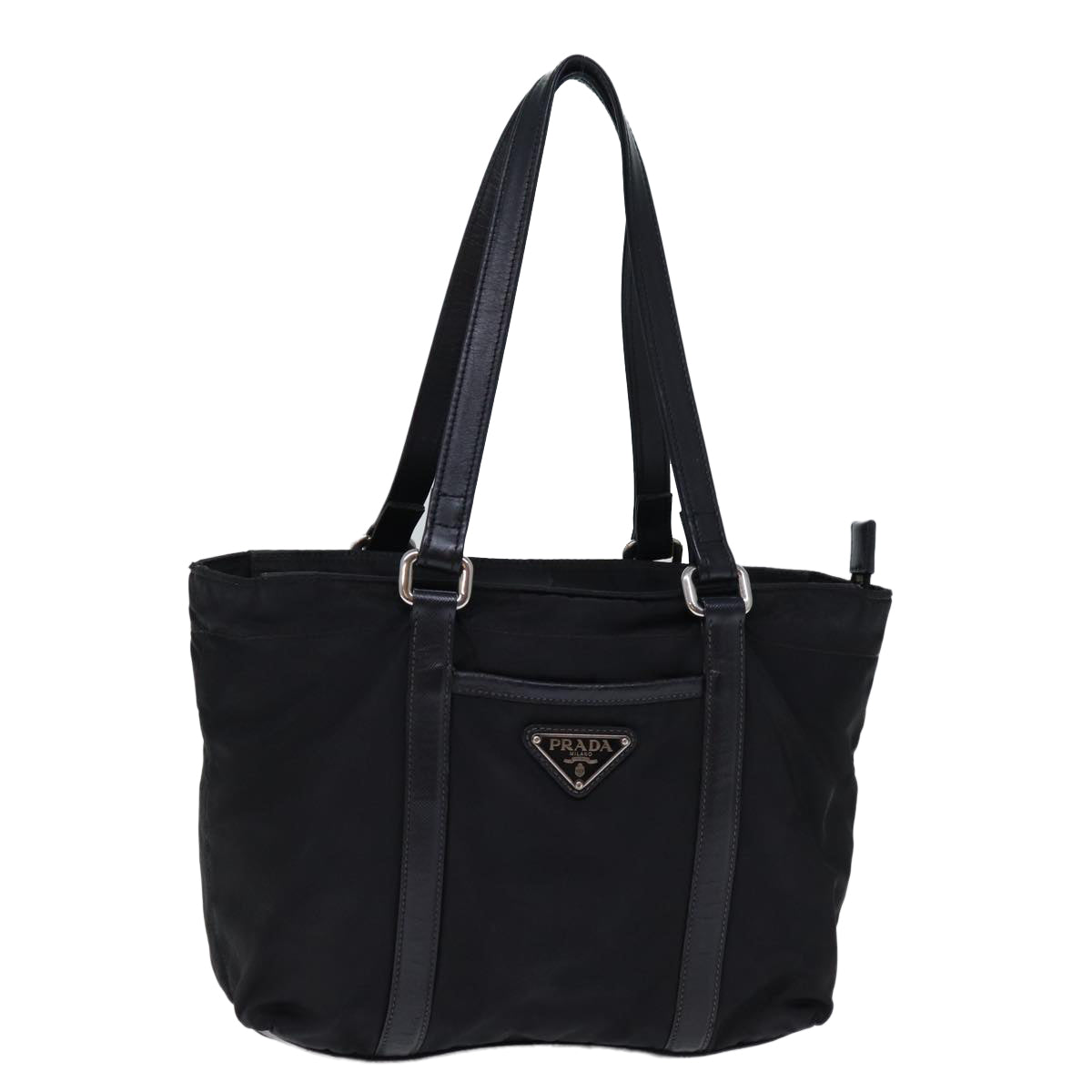 PRADA Hand Bag Nylon Black yk12366